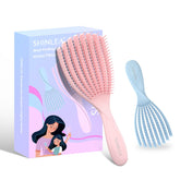 SHINLEA Detangler Brush shell design with eight arms for fast detangling and gentler brushing.