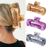 SHINLEA hair claw clip brown ink-paint finish for secure all-day styling grip