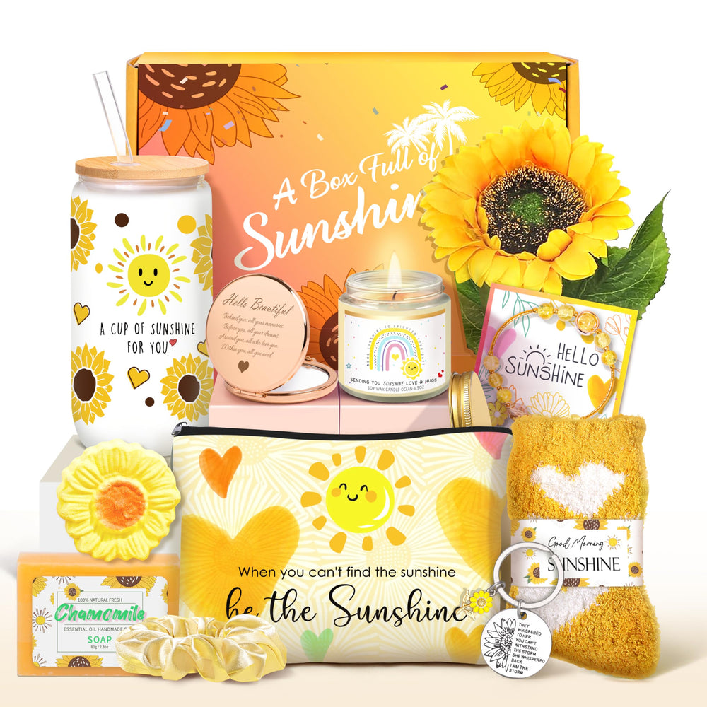 ShinnyWis 16 oz sunflower glass cup promotes warm beverages and cheer.
