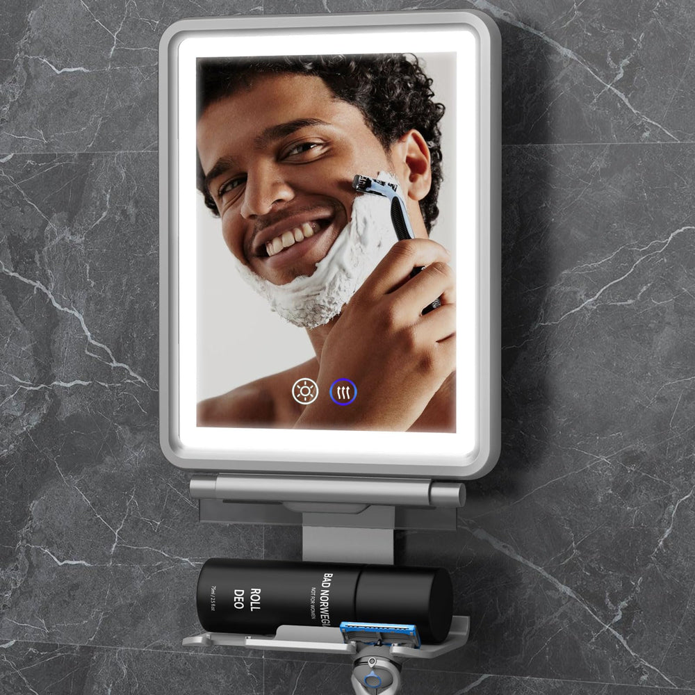 Shinowa heated mirror front view offers fogless shaving visibility