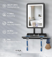 Shinowa mirror tilted 30 degrees for precise grooming angles