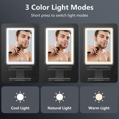 Shinowa shower mirror three-color dimming offers customizable lighting for makeup or shaving