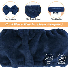 Shintop navy headband accommodates bun for versatile styling and skincare