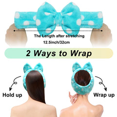 Shintop bowknot top headband adds cute flair during cosmetics and masks.