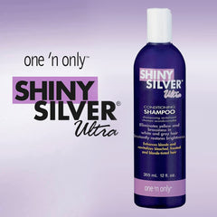 Shiny Silver Shampoo neutralizes brassiness for brighter blonde tones