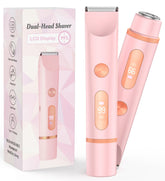 SHOBES bikini trimmer 2-in-1 pink side view for precise underarm and leg grooming.