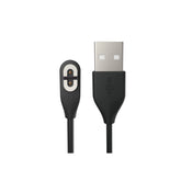 SHOKZ magnetic charger cord closeup showing magnetic tip for quick, easy charging.