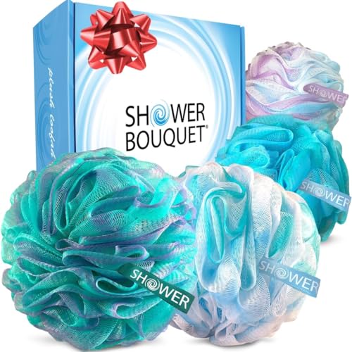 Shower Bouquet XL loofah with dense exfoliation for smoother skin