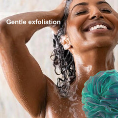 Shower Bouquet XL swirl-mix loofah set in four colors for family use