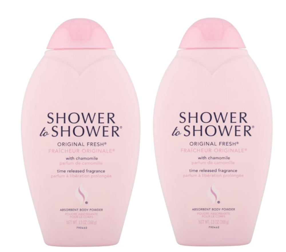Shower To Shower Original Fresh pack of 2 bottles for daily freshness and long-lasting comfort.