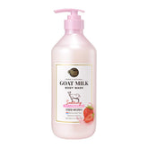 ShowerMATE Goat Milk Body Wash Strawberry bottle with 800 ml for daily showers