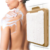ShowerTree wall-mounted back scrubber tan for easy back cleansing and reach.