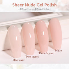 SHOYUM Nude Pink Gel Polish packaging ready for convenient at-home nail art.