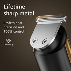 SHPAVVER Beard Trimmer gold precision-blades for smooth cuts.
