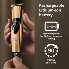 SHPAVVER Beard Trimmer gold sideburn-comb for sharp facial lines.