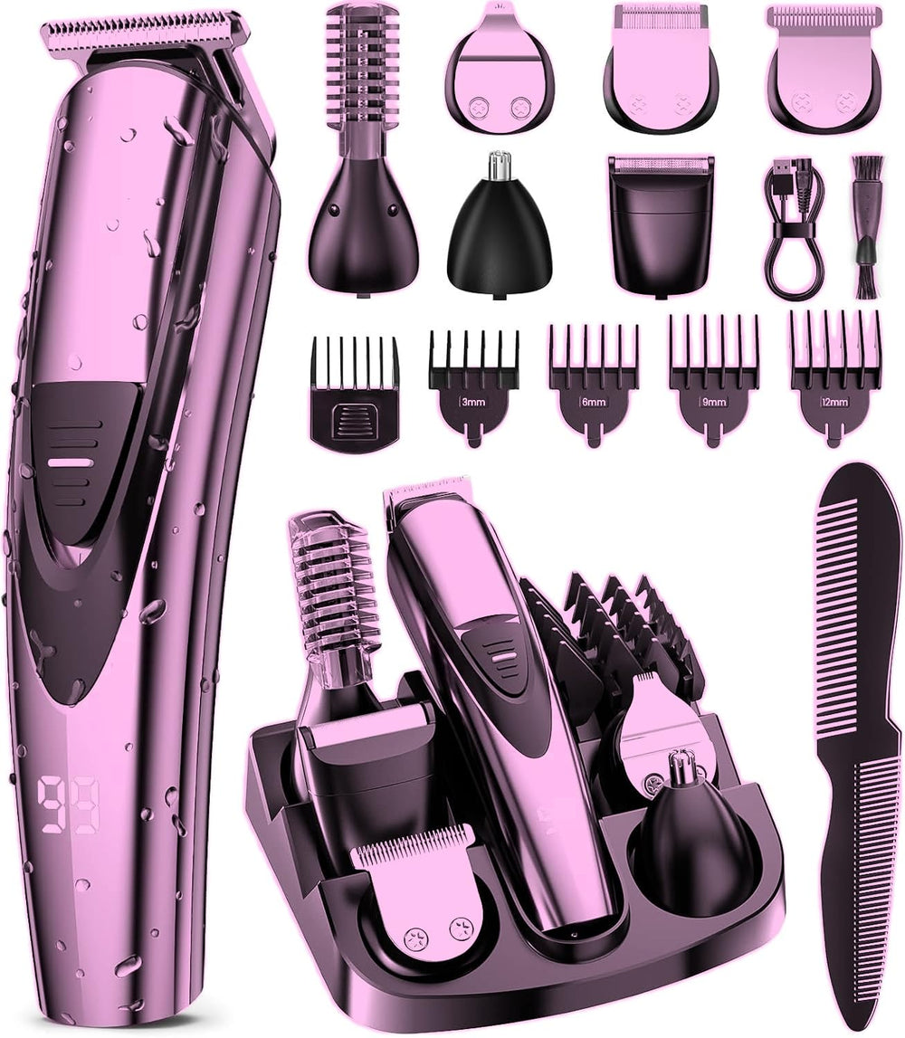 SHPAVVER electric beard trimmer in hand delivering precise angled cut for clean, professional beard lines