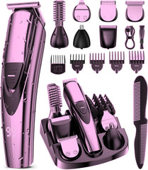 SHPAVVER electric beard trimmer in hand delivering precise angled cut for clean, professional beard lines