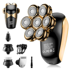SHPAVVER head shaver 7D rotary close-up for precise bald styling.