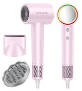 SHRATE hair dryer front view highlighting compact, lightweight design for quick styling