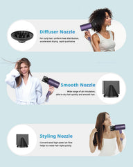 SHRATE smooth nozzle seals in sleek finish for polished, frizz-free styling results.