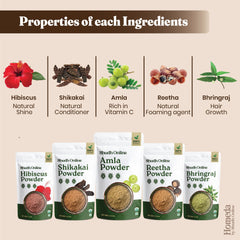 Shudh Online shikakai-reetha powder duo ready for scalp cleansing