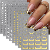 SHUXILIN 8 sheets french stripe nail stickers for easy DIY manicures