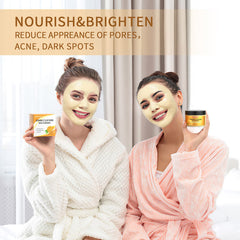 SHVYOG Vitamin C Face Mask applied on cheek, showing smooth, hydrated look.