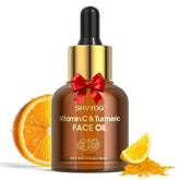 SHVYOG Vitamin C Turmeric Face Oil bottle shown for brightening routine.