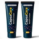 Shwfhi CapsaCare cream tube closeup, easy-to-apply relief for everyday use.