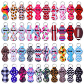 Shynek chapstick holder keychain in neoprene patterns, easy to spot and access lip balm