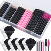 Shynek disposable triangle powder puffs for precise powder application and hygienic use.