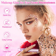 Shynek face glue drying clear and odorless for discreet gem placement.