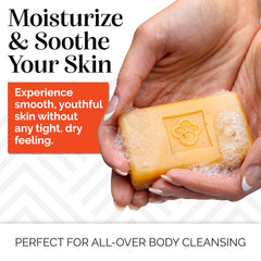 Sibu Sea Buckthorn Soap foaming-lather demonstrates gentle cleansing with citrus freshness