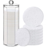 Sieral compressed facial sponges in a white container support organized daily cleansing