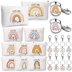 Sieral rainbow canvas makeup bag set for organized everyday use.