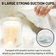 Sierra Concepts Paradise Bath Pillow suction cups close-up emphasizes non-slip stability