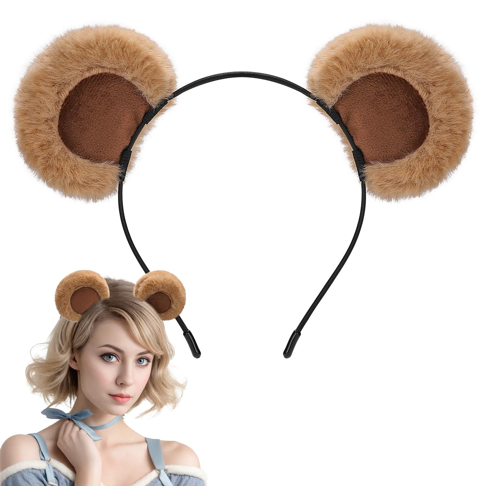 Sightor brown bear ears headband setup for secure comfort during makeup and photos