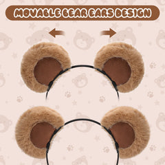 Sightor brown bear ears headband in soft plush for gentle wear