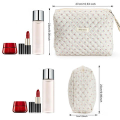 Sightor cotton makeup bag beige open compartment highlights generous single storage space