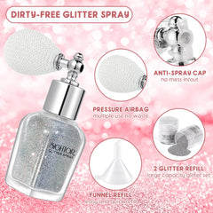 Sightor glitter powder texture close-up shows ultra-fine shimmer for seamless blending