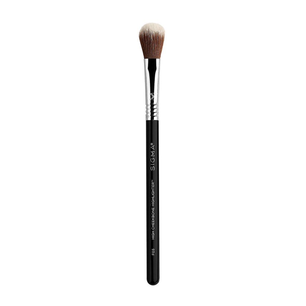 Sigma Beauty F03 brush closeup for precise highlighting and buffing.