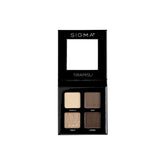 Sigma Beauty Quad Eyeshadow Palette Tiramisu closeup pan shows rich pigment for precise application.