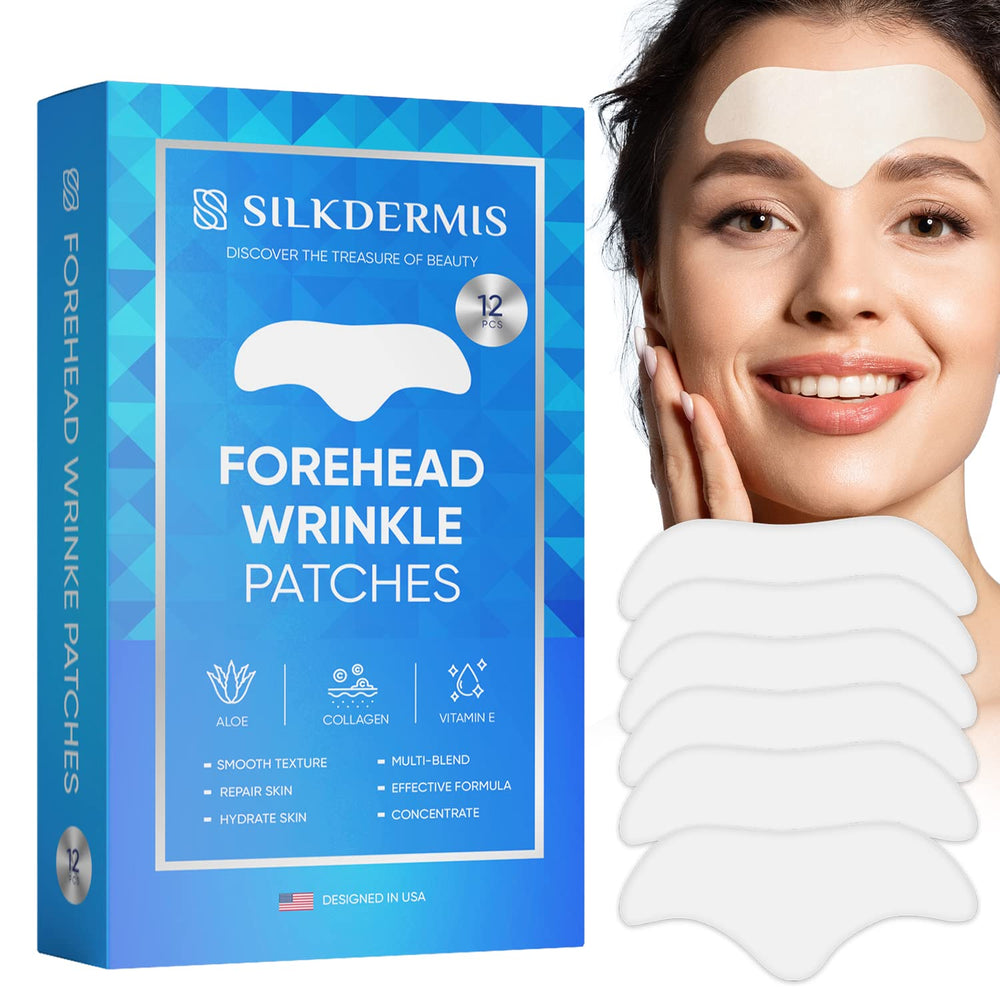 SILKDERMIS forehead patches pack shot for easy, non-invasive wrinkle support during daily routine.