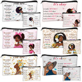 Silkfly African American makeup bags set with 12 styles for easy daily organization