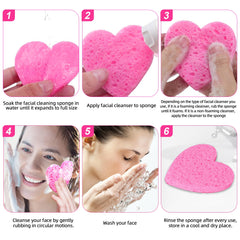 Silkyhose heart-shaped sponge in hand demonstrating compact ergonomic cleansing tool