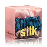 Silmer silk scrunchies pink close-up showing smooth texture for gentle hair care