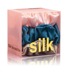 Silmer silk scrunchies pink close-up showing smooth texture for gentle hair care