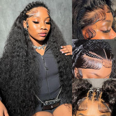 Simeider deep wave lace front wig 30 inch offers natural-looking parting for versatile styling
