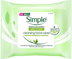 Simple Kind to Skin cleansing wipes, 25-count pack of 6, for gentle makeup removal and refreshing skin