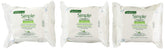 Simple Micellar Makeup Remover Wipes 3-pack front view for easy on-the-go cleansing